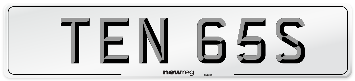 TEN 65S Number Plate from New Reg